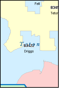 TETON County, ID ZIP Code Map