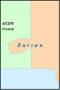 BUREAU County, IL ZIP Code Map