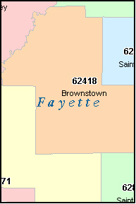 FAYETTE County, IL ZIP Code Map