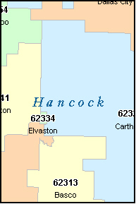 HANCOCK County, IL ZIP Code Map