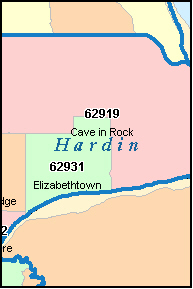HARDIN County, IL ZIP Code Map