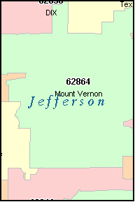 JEFFERSON County, IL ZIP Code Map