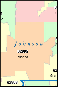 JOHNSON County, IL ZIP Code Map