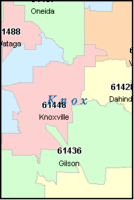 KNOX County, IL ZIP Code Map
