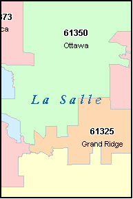 OTTAWA Illinois, IL ZIP Code Map