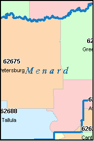 MENARD County, IL ZIP Code Map