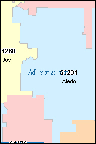 MERCER County, IL ZIP Code Map