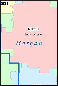 MORGAN County, IL ZIP Code Map