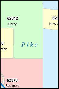 PIKE County, IL ZIP Code Map