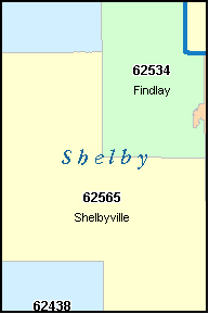 SHELBY County, IL ZIP Code Map