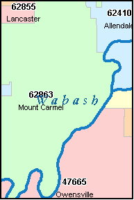 WABASH County, IL ZIP Code Map