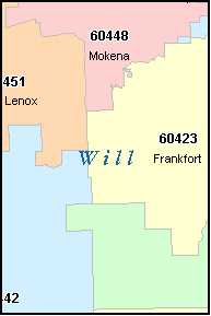 WILL County, IL ZIP Code Map