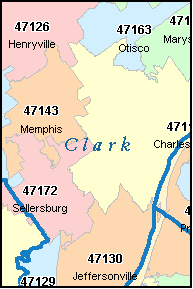 zip county clark code map indiana memphis codes city maps