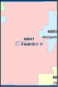 CLINTON County, IN ZIP Code Map