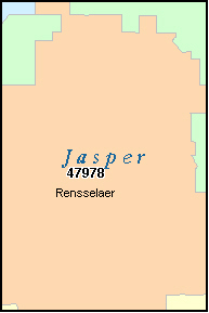 JASPER County, IN ZIP Code Map