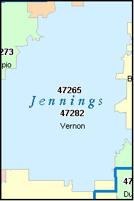 JENNINGS County, IN ZIP Code Map