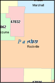 PARKE County, IN ZIP Code Map