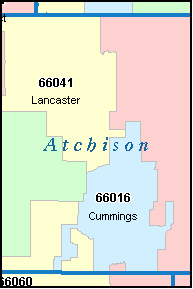 ATCHISON County, KS ZIP Code Map