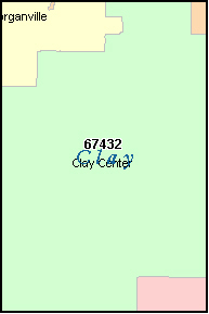 CLAY County, KS ZIP Code Map