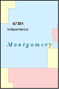 MONTGOMERY County, KS ZIP Code Map