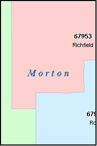 MORTON County, KS ZIP Code Map