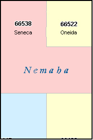 NEMAHA County, KS ZIP Code Map