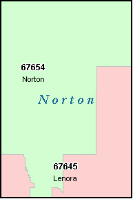 NORTON County, KS ZIP Code Map