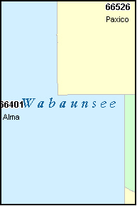 WABAUNSEE County, KS ZIP Code Map