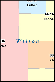 WILSON County, KS ZIP Code Map