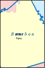 BOURBON County, KY ZIP Code Map