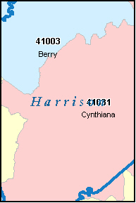 HARRISON County, KY ZIP Code Map