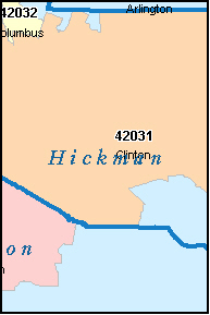 HICKMAN County, KY ZIP Code Map
