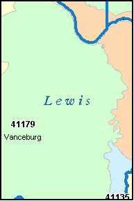 LEWIS County, KY ZIP Code Map