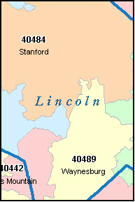 LINCOLN County, KY ZIP Code Map