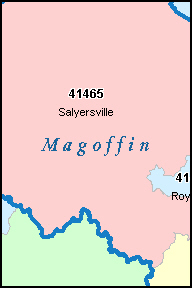 MAGOFFIN County, KY ZIP Code Map
