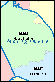 MONTGOMERY County, KY ZIP Code Map