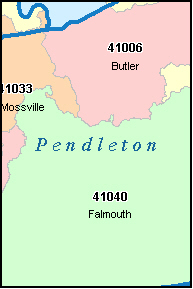 PENDLETON County, KY ZIP Code Map