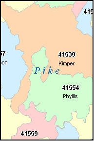 PIKE County, KY ZIP Code Map