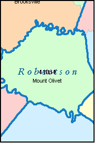 ROBERTSON County, KY ZIP Code Map
