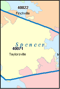 zip county code spencer map ky kentucky