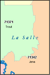 LA SALLE County, LA ZIP Code Map