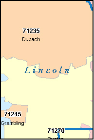 LINCOLN County, LA ZIP Code Map