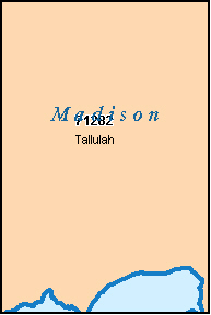 MADISON County, LA ZIP Code Map