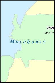 MOREHOUSE County, LA ZIP Code Map