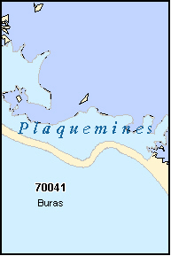 PLAQUEMINES County, LA ZIP Code Map