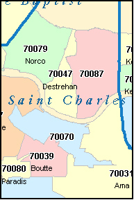zip charles county code codes saint map louisiana