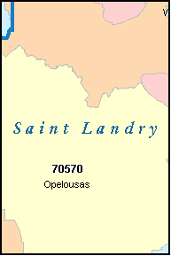 SAINT LANDRY County, LA ZIP Code Map