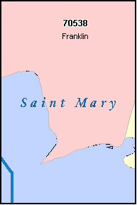 SAINT MARY County, LA ZIP Code Map
