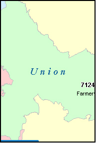 UNION County, LA ZIP Code Map