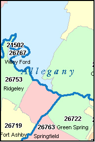 ALLEGANY County, MD ZIP Code Map